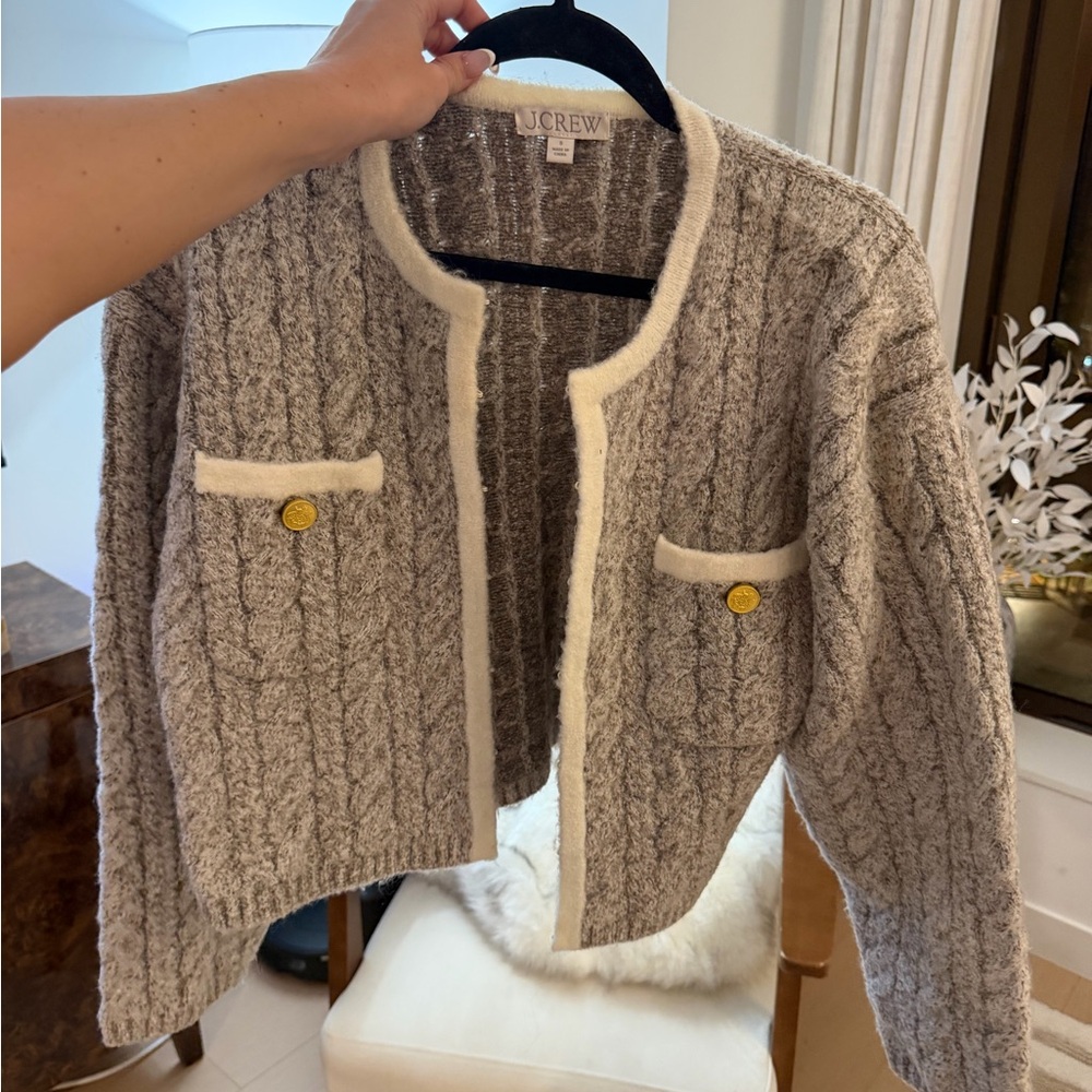 J. Crew Women's Cable Knit Cardigan Sweater